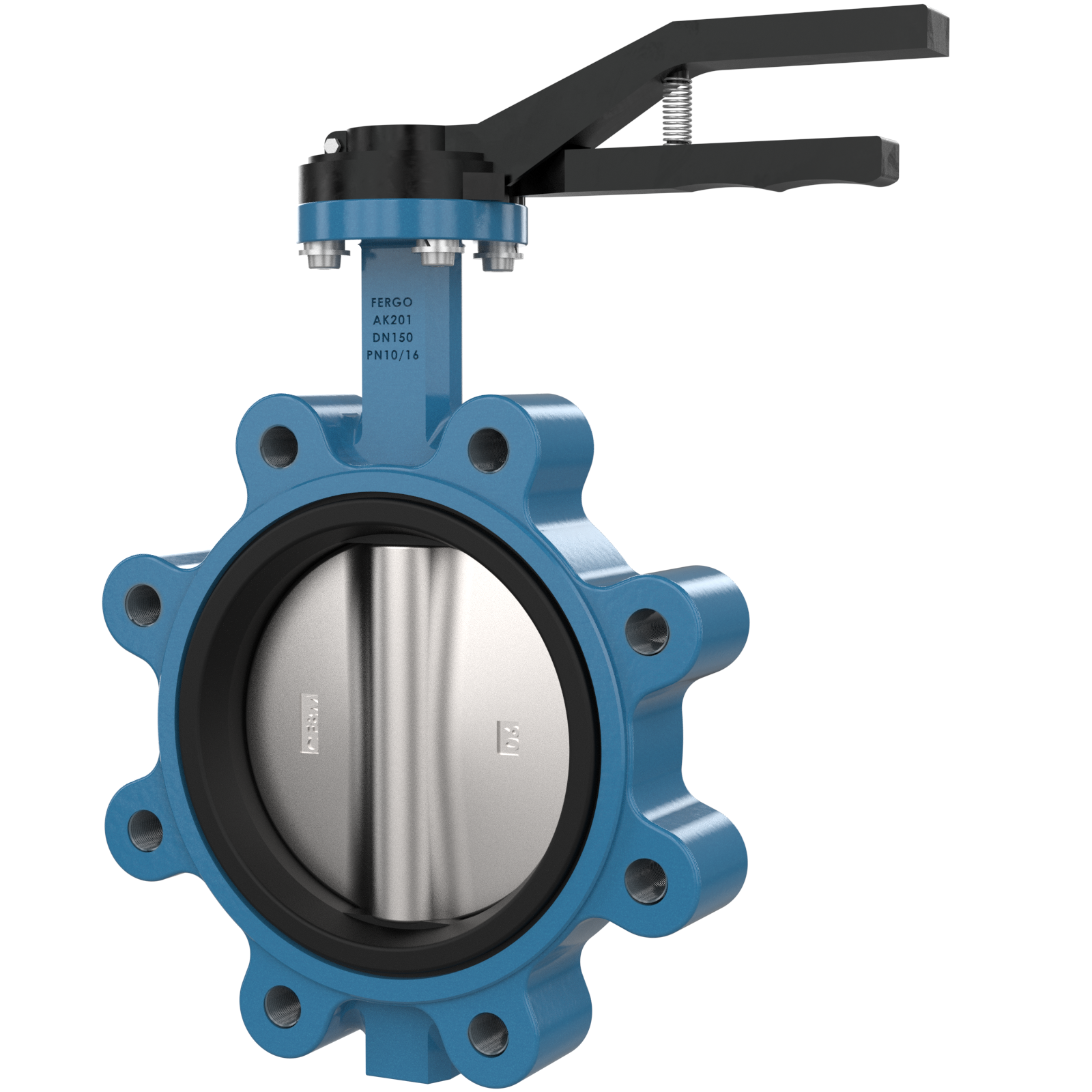 butterfly-valve-flanged-dn-150-pn10-16-viton-hand-lever